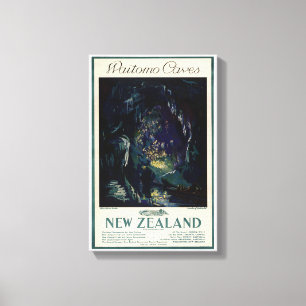 Lienzo Poster de Viajes Vintage de Nueva Zelanda