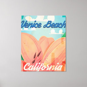 Lienzo Poster de Viajes Vintage de Venice Beach Californi