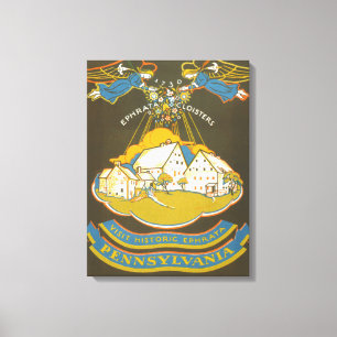 Lienzo Poster De Viajes Vintage Para Ephrata Cloister