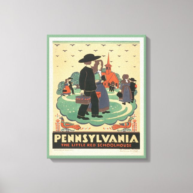Lienzo Poster de Viajes Vintage que promueve Pennsylvania (Anverso)