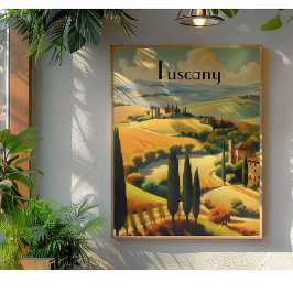 Lienzo Poster de Viajes Vintage Toscana, personalizable