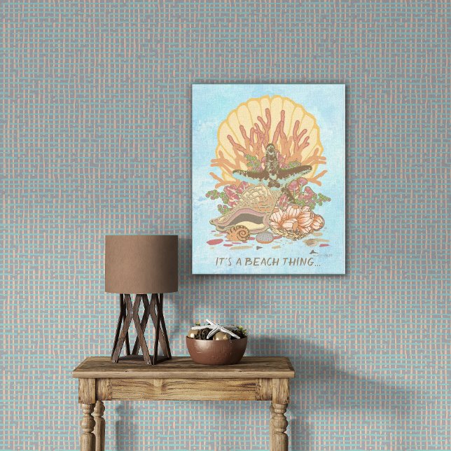 Lienzo Póster de Vibra de Playa de Mar Teal y Púrpura (Subido por el creador)