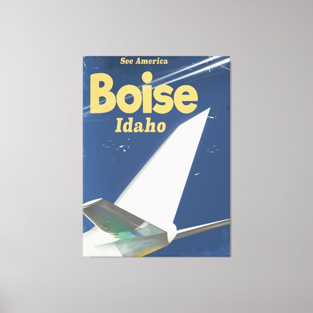 Lienzo Poster de vuelo de Boise Idaho (Anverso)