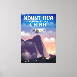 Lienzo Poster de vuelo vintage de Mount Hua China