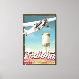 Lienzo Póster de vuelo vintage del estado de Indiana