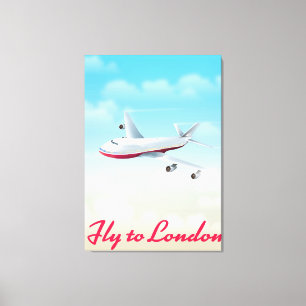 Lienzo Poster Del Avión De Vuelo A Londres