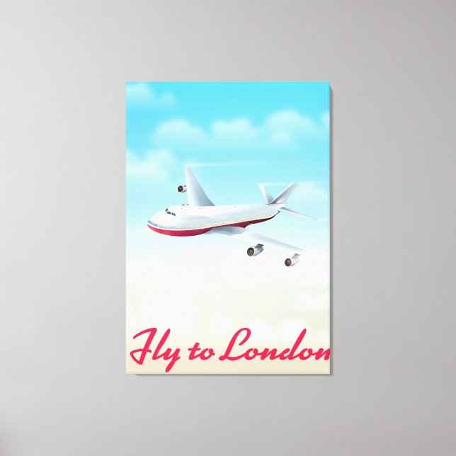 Lienzo Poster Del Avión De Vuelo A Londres (Anverso)