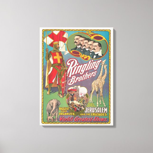 Lienzo Poster del circo de los hermanos de la ringling de (Anverso)