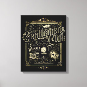Lienzo Poster del Club Retro de Caballeros