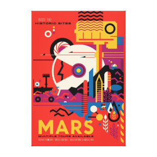 Lienzo Poster del Espacio Retro - Programa de Exploración