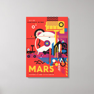 Lienzo Poster del Espacio Retro - Programa de Exploración