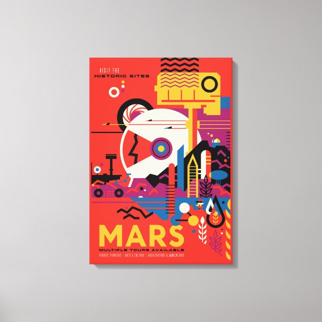 Lienzo Poster del Espacio Retro - Programa de Exploración (Anverso)