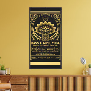 Lienzo Poster del evento de yoga Bass Temple
