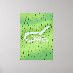 Lienzo Poster del mapa de viajes del distrito del lago Ul