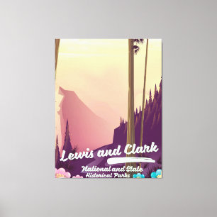 Lienzo Póster del parque nacional y estatal Lewis y Clark