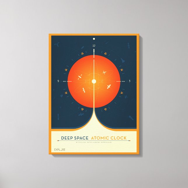 Lienzo Poster del reloj atómico del espacio profundo, ver (Anverso)