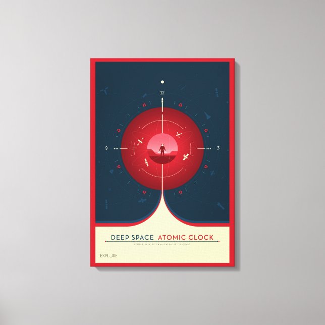 Lienzo Poster del reloj atómico del espacio profundo, ver (Anverso)