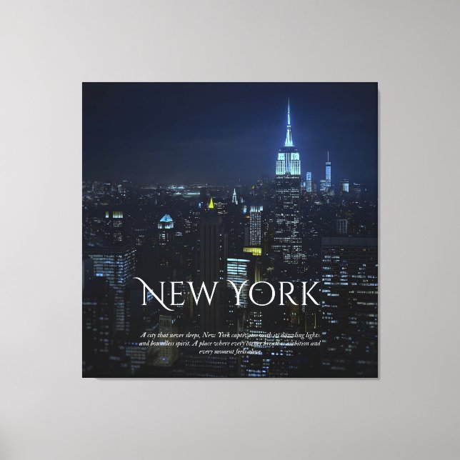 Lienzo Poster del Skyline de Nueva York - Moderno Wall Ar (Anverso)