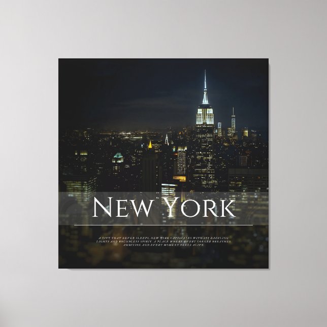Lienzo Poster del Skyline de Nueva York - Moderno Wall Ar (Anverso)