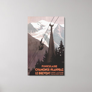 Lienzo Poster del teleférico de Funiculaire Le Brevent