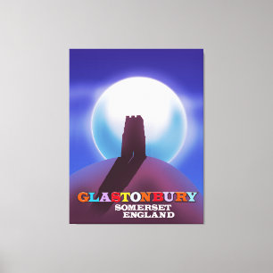 Lienzo Poster del viaje de Somerset del Tor de