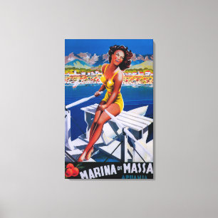 Lienzo Poster del viaje del puerto deportivo de Massa