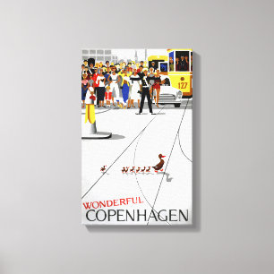 Lienzo Poster del viaje del vintage de Copenhague