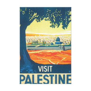 Lienzo Poster del viaje del vintage de Palestina de la
