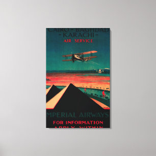 Lienzo Poster del vintage del aire de El Cairo - de