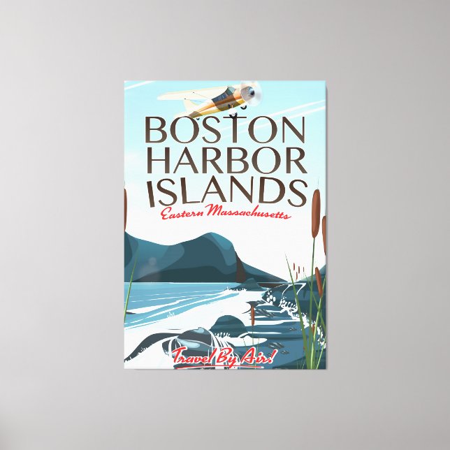 Lienzo Poster del vuelo de Boston Harbour Massachusetts (Anverso)