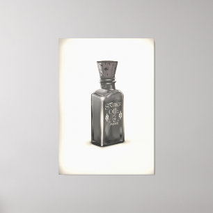 Lienzo Póster divertido de botella de "Aceite de Serpient