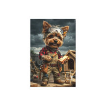 Póster divertido de Yorkshire Terrier trabajador d