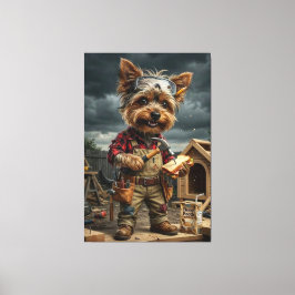 Lienzo Póster divertido de Yorkshire Terrier trabajador d