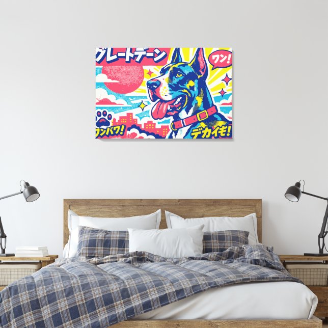 Lienzo Póster enorme del Gran Danés japonés (Insitu(Dormitorio))