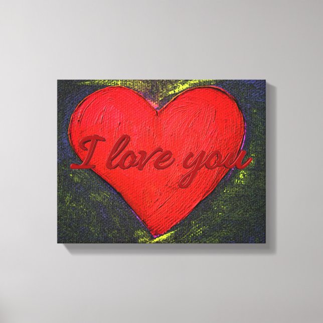 Lienzo Poster envuelto en el corazón pintado (Anverso)