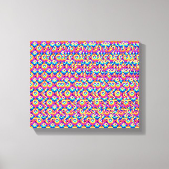 Lienzo Póster estereograma Corazón y Manos 3D (Anverso)