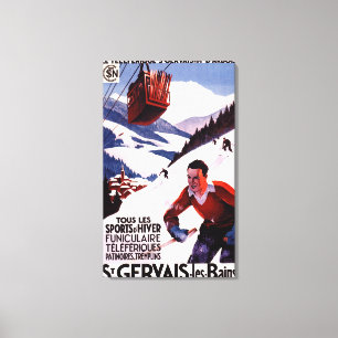 Lienzo Poster ferroviario del promo del teleférico de la