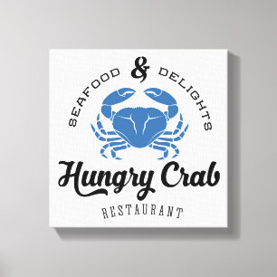 Lienzo Poster hambriento del restaurante del cangrejo