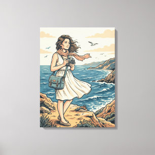 Lienzo Póster Ilustrado de Fotografía de Viajes Costeros