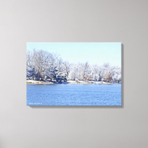 LIENZO POSTER, LAGO DE OLANDER CON ÁRBOLES BLANCOS