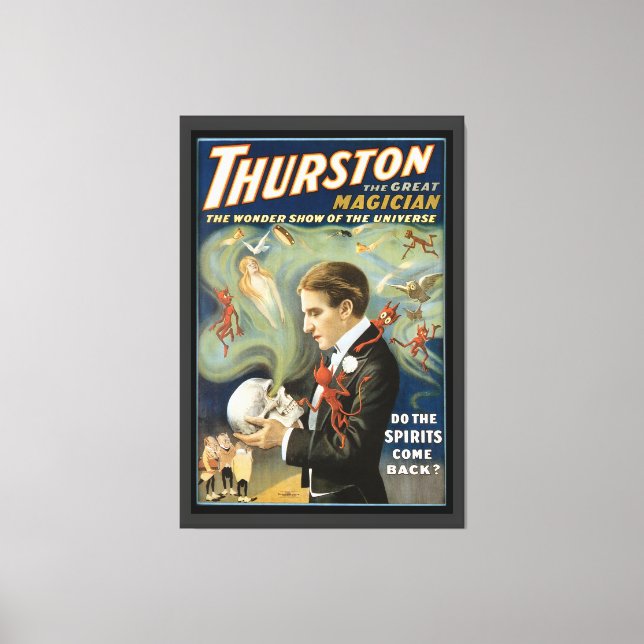 Lienzo Poster Mágico Vintage, Thurston, El Gran Magicie (Anverso)