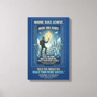 Lienzo Póster Motivacional Imagina Construye Logra