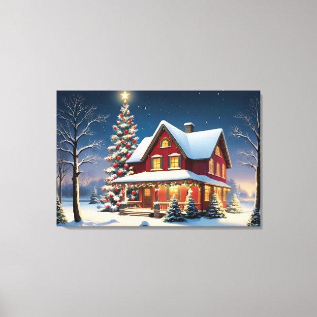 Lienzo Poster navideño vintage (Anverso)