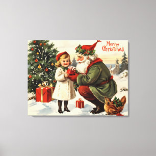Lienzo Poster navideño vintage