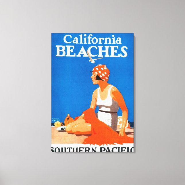Lienzo Poster promocional de playas de California (Anverso)