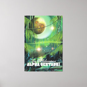 Lienzo Póster retro de ciencia ficción del pantano de Alp