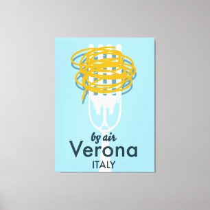 Lienzo Póster retro de viaje por aire Verona Italia.