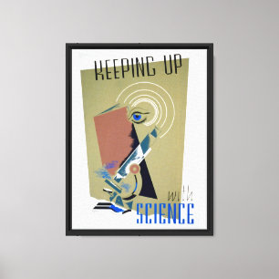 Lienzo Poster retro futurista que se mantiene al día con 