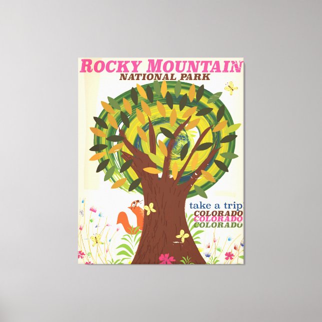 Lienzo Poster Vacacional de Rocky Mountains USA (Anverso)