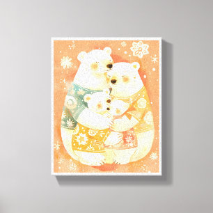 Lienzo Póster Vertical de la Familia de Osos Polares Lind